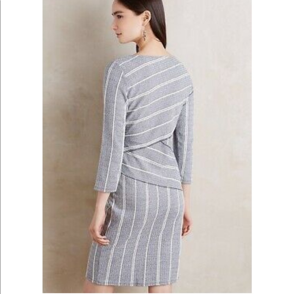 Anthropologie Maeve Wrapped Striped Column Dress - Picture 2 of 8